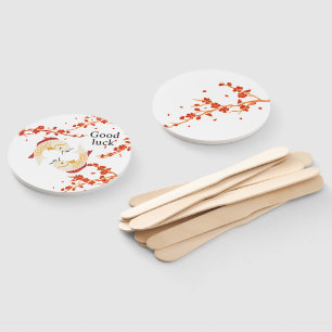Viel Glück Koi Fisch mit Sakura Elegant Japanisc Fächer