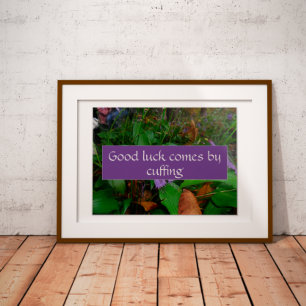 Viel Glück kommt durch Kuffeln Sprichwort Foto Pos Poster