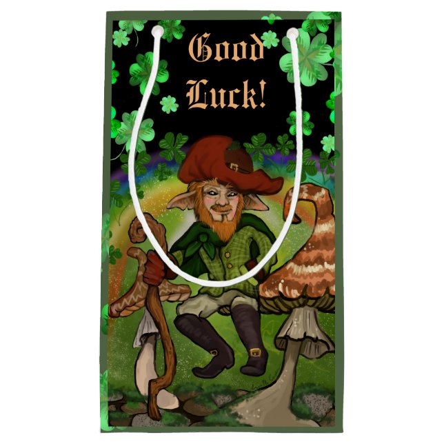 Viel Glück! Leprechaun & Clovers Kleine Geschenkta Kleine Geschenktüte (Vorderseite)
