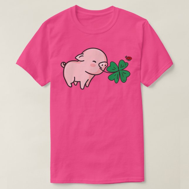 Viel Glück - Lucky Charm Piglet Pig Ladybird Four- T-Shirt (Design vorne)