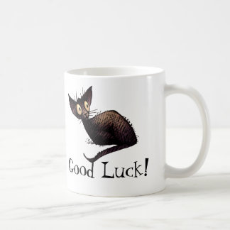 Viel Glück-lustige glückliche schwarze Tasse