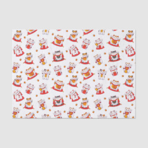 Viel Glück Maneki Neko Cats Seidenpapier