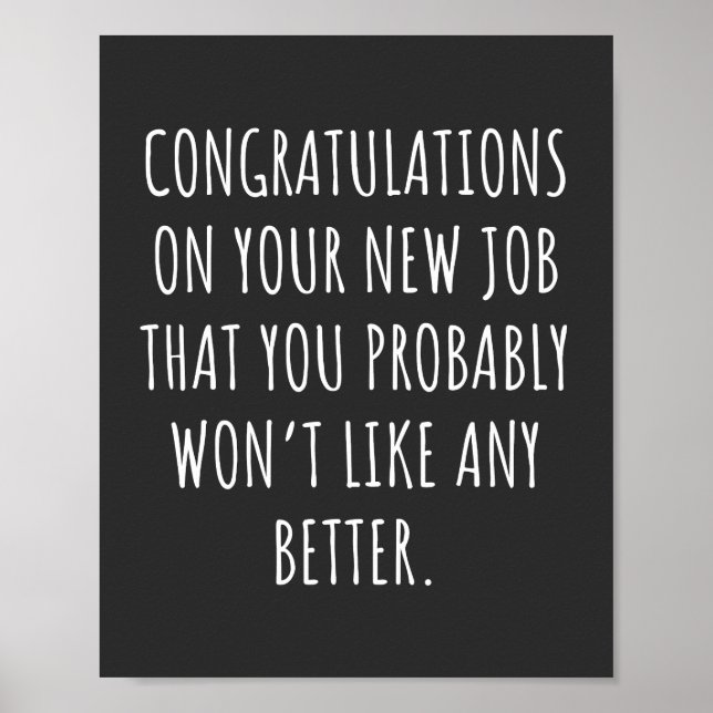 Viel Glück mit dem neuen Job Poster (Vorne)