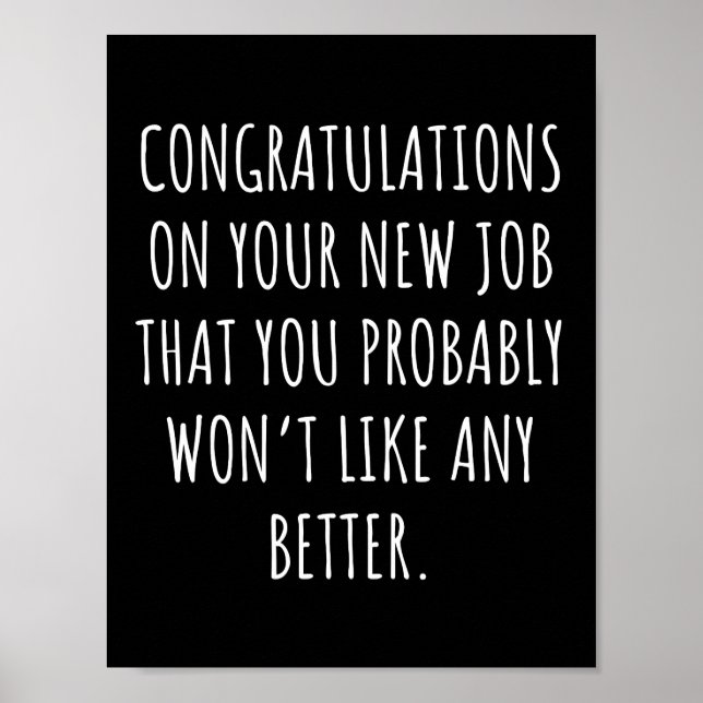 Viel Glück mit dem neuen Job Poster (Vorne)