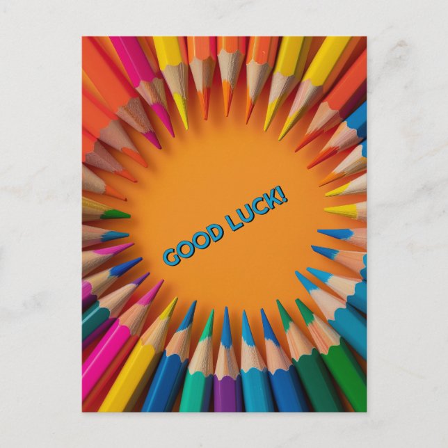 Viel Glück Pencils Back-to-School Postkarte (Vorderseite)