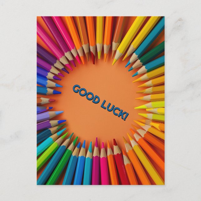 Viel Glück Pencils Back-to-School Postkarte (Vorderseite)