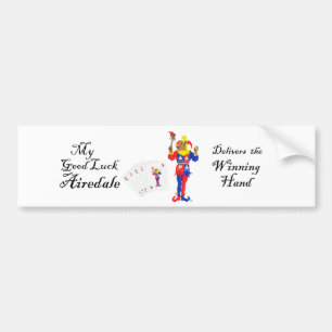 Viel Glück Poker Airedale Terrier Autoaufkleber