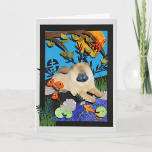 viel Glück POND Chow-Papierschnitt Karte