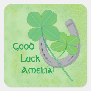 Viel Glück Quadratischer Aufkleber