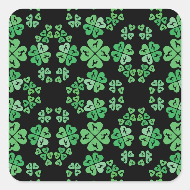 Viel Glück Quadratischer Aufkleber (Vorderseite)