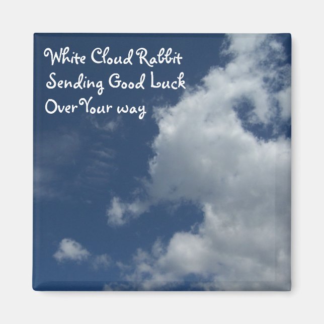 Viel Glück-Rabbit-Wolke Magnet (Vorne)