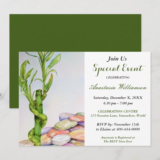 VIEL GLÜCK RETIREMENT PARTY EREIGNIS EINLADUNG (Vorne/Hinten)