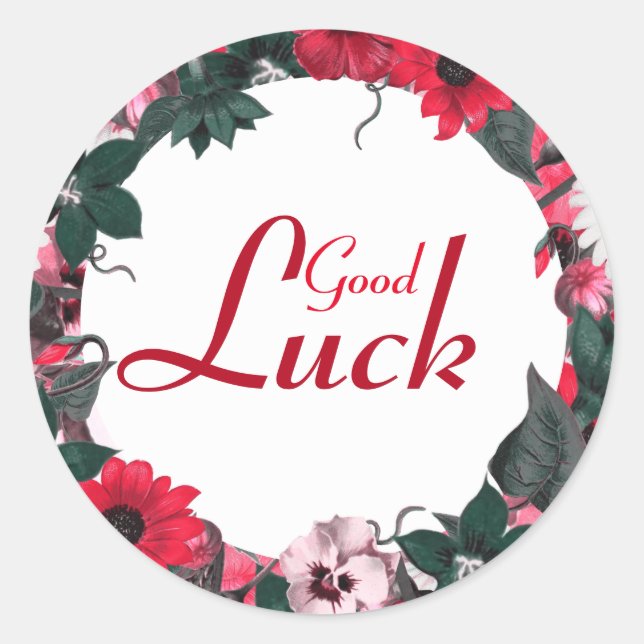 Viel Glück Runder Aufkleber (Vorderseite)