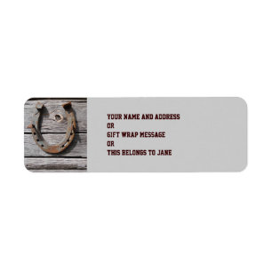 Viel Glück Rustic Horseshoe Design Labels
