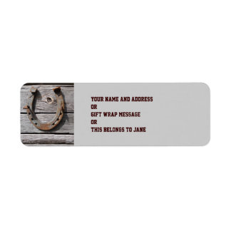 Viel Glück Rustic Horseshoe Design Labels