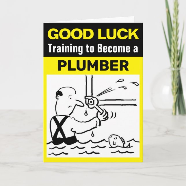 Viel Glück-Schulung für Trainee Plumber als Klempn Karte (Vorderseite)