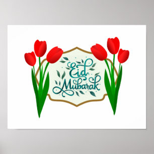 Viel Glück-Set von Drei Roten Tulipen Poster