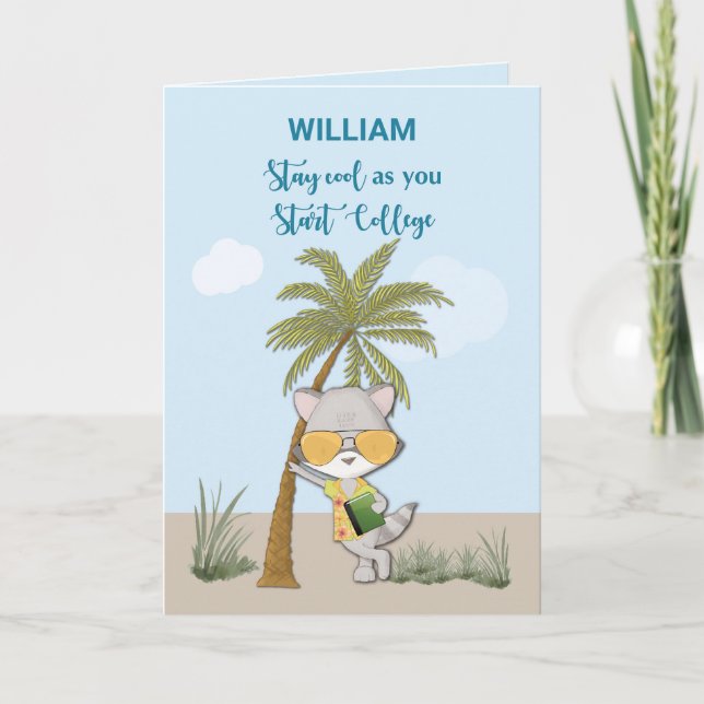 Viel Glück Starting Uni Individuelle Name Funny Co Karte (Vorderseite)