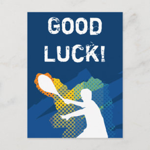 viel Glück-Tennis-Postkarte Postkarte