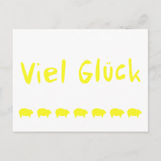 Viel Glück und 7 Schweinchen Postkarte
