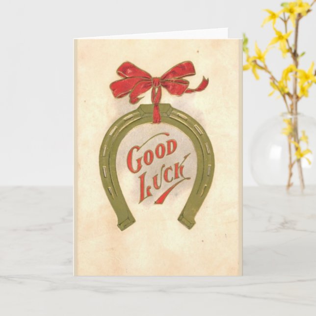 Viel Glück - Vintage Grußkarte Karte (Gelbe Blume)