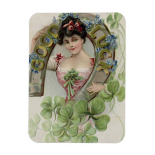 Viel Glück - Vintage St. Patrick's Day Karte Magnet