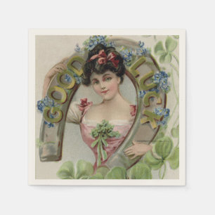Viel Glück - Vintage St. Patrick's Day Karte Serviette