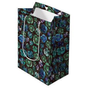 Viel Glück Watercolor Green Clovers Mittlere Geschenktüte