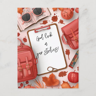 Viel Glück zu Ihren Schulstudien Postkarte