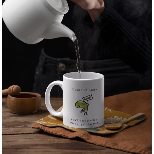Viel Glück zum Entfernen der Gallenblase Zweifarbige Tasse (Von Creator hochgeladen)