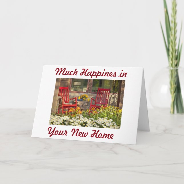 VIEL GLÜCKLICHKEIT IN "IHRER NEUEN ZUHAUSE" ANKÜNDIGUNG (Vorderseite)