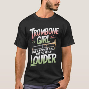 Viel Lautere Posaunen Mädchen Lustiger Band Nerd T-Shirt