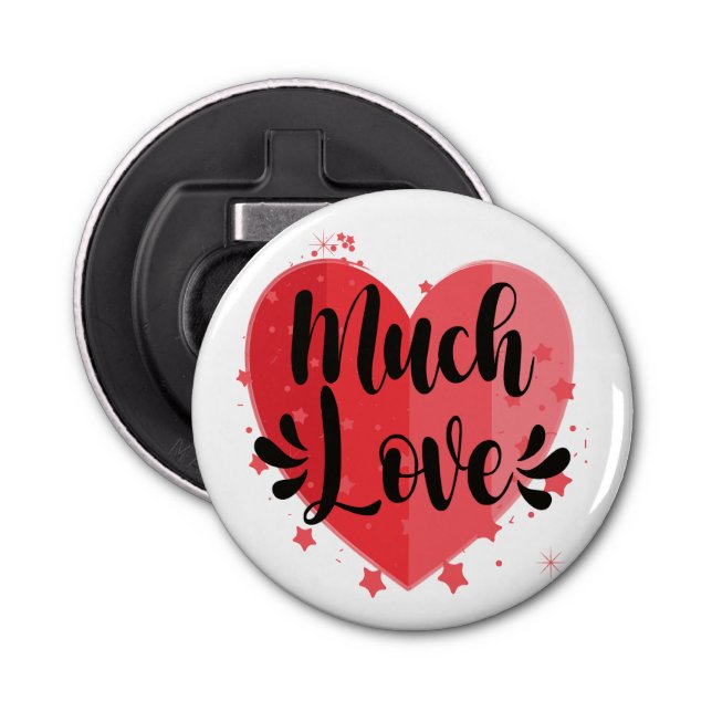 Viel Liebe, großes Herz Flaschenöffner (Vorderseite)