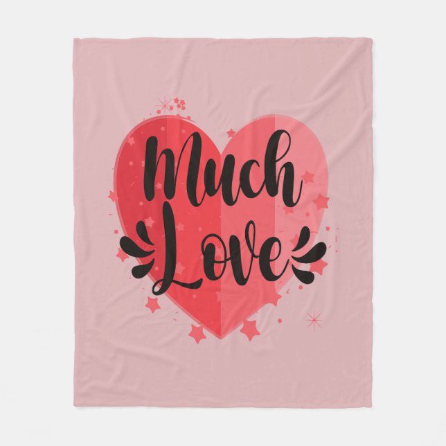 Viel Liebe, großes Herz Fleecedecke (Vorderseite)