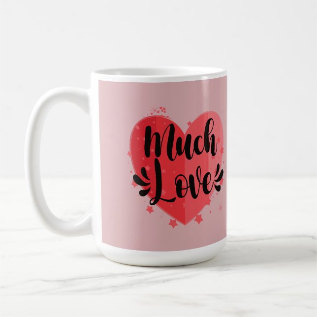 Viel Liebe, großes Herz Kaffeetasse (Links)