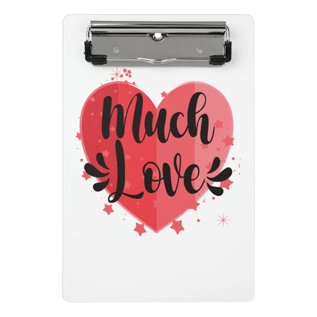 Viel Liebe, großes Herz Mini Klemmbrett (Vorderseite)