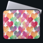 Viel Liebe im Herzen Wasserfarbe Laptopschutzhülle<br><div class="desc">Die farbenfrohen Farbherzen überlagerten Muster.</div>