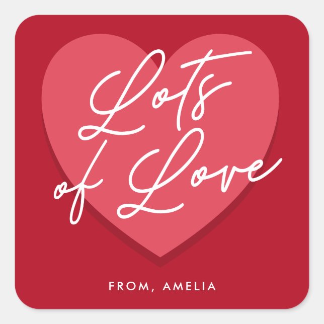 Viel Liebe Valentinstag-Aufkleber Quadratischer Aufkleber (Vorderseite)