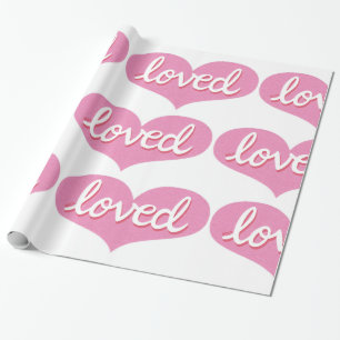 VIEL LIEBT- Angeregt - Rosa Liebe Herz Geschenkpapier