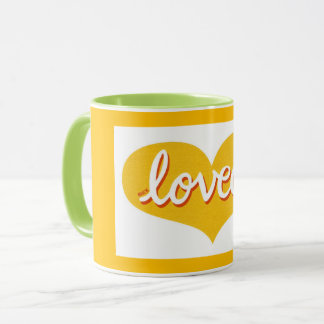 VIEL LIEBT - Gelbes Liebe Herz - Tasse