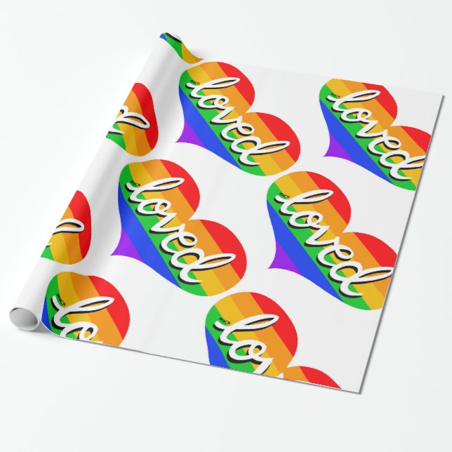 VIEL LIEBT - Herz der Liebe Rainbow - Geschenkpapier (Ungerollt)