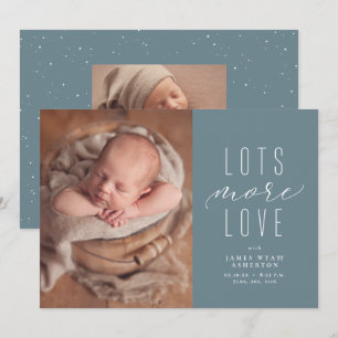 Viel mehr Liebe-Blue-Foto-Geburtsankündigung