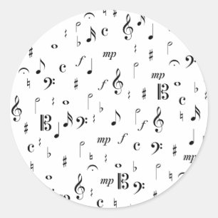Viel Musik Runder Aufkleber