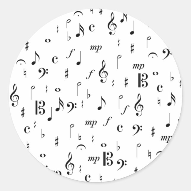 Viel Musik Runder Aufkleber (Vorderseite)