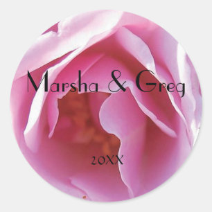 Viel Rose Personal Round Wedding Sticker