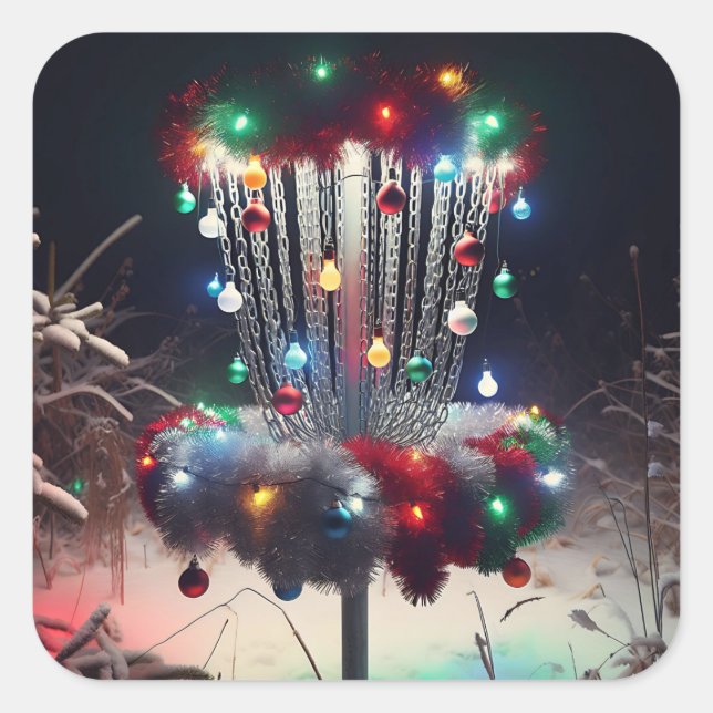 Viel Spaß bei der CD! Weihnachts-Spaß Quadratischer Aufkleber (Vorderseite)