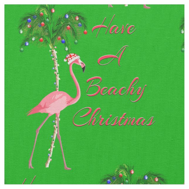 Viel Spaß beim Flamingo am Strand Stoff (Nahaufnahme)