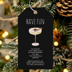 Viel Spaß beim Weihnachtscocktail Rezept Geschenkanhänger