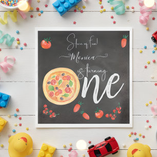 Viel Spaß, erster Pizza-Geburtstag Serviette