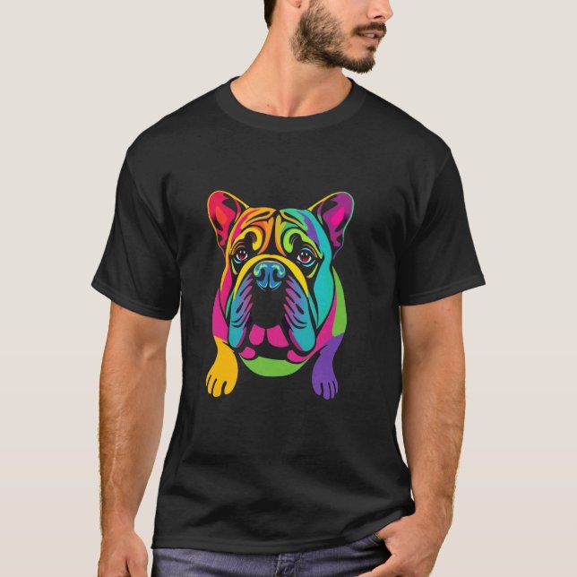 Vielcolored Bulldogge T-Shirt (Vorderseite)